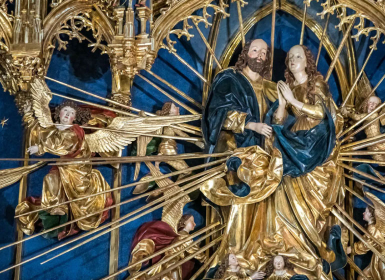 Oszust i obcy żołnierz na usługach Matki Najświętszej. Część ołtarza Wit Stwosza