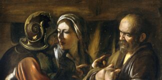 Niedziela Palmowa – z daleka i z bliska Niedziela Palmowa, Zaparcie się Piotra, autorstwa Caravaggio