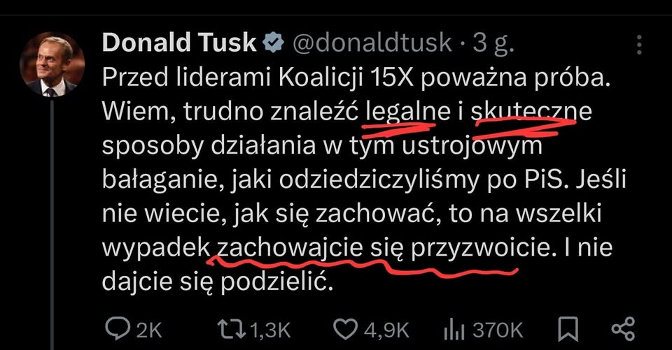 Prowokator, Donald Tusk